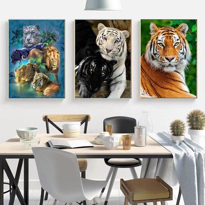 Tiger Anime Customized 3d Diamond Painting Tools 40x50CM Picture