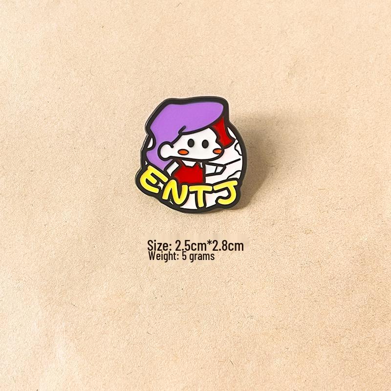 MBTI Personality Types Brooch: Metal Badge for Backpack Decoration