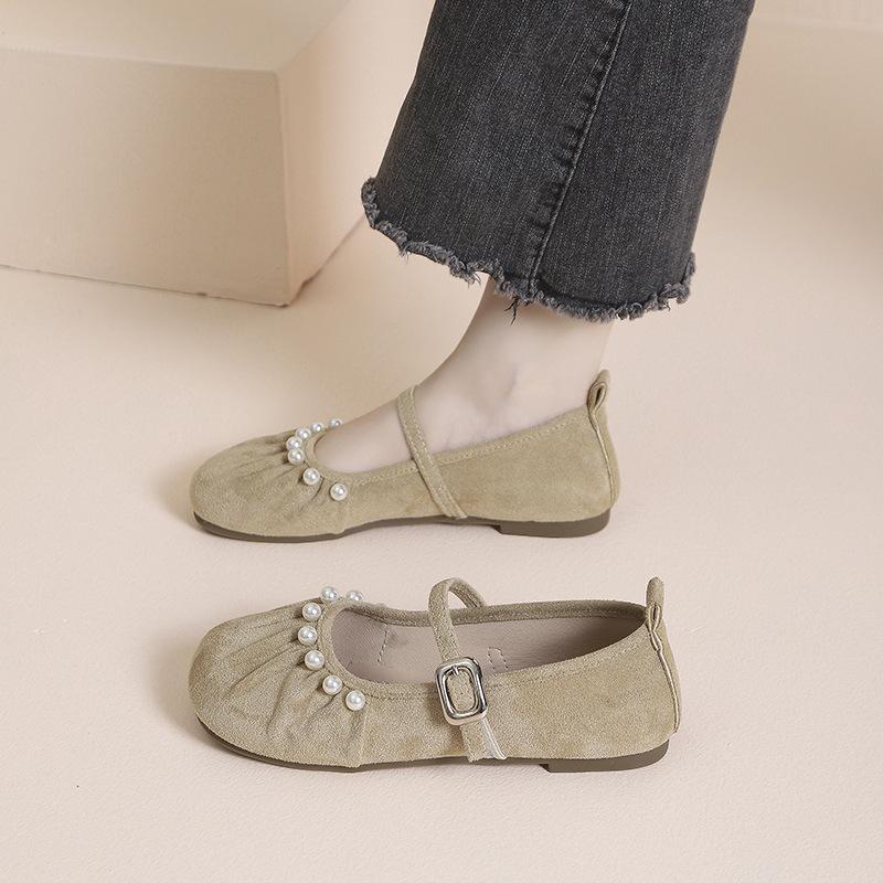 Spring and Autumn Retro Gentle French Soft-soled Mary Jane Flat-soled Single Shoes Women 2025 New Fairy Style Casual Beanie Shoes