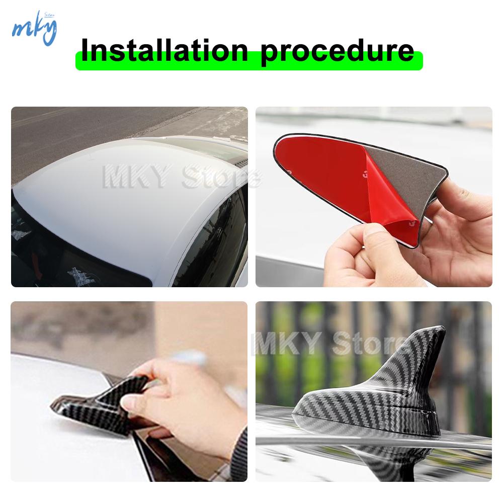 Decorative Shark Fin Antenna,Carbon Fiber Look,Universal Modeling Decorating Parts, No Function Dummy Aerial Car Accessories