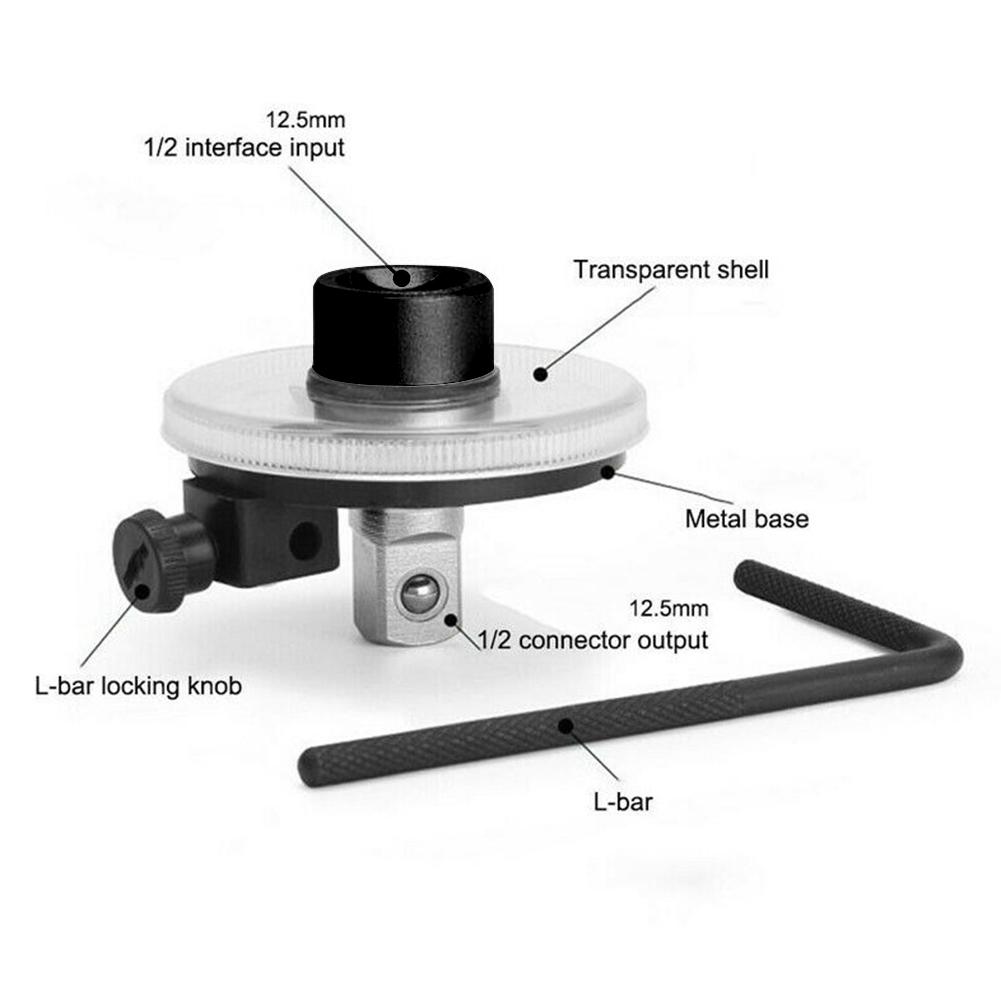 1/2 Inch Drive Torque Angle Gauge 360 Degree Angle Rotation Measurer Hand Tool Wrench Measuring Automotive Meter Tool