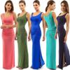 Summer Sleeveless Slim Fit Pleated Maxi Dress for Women