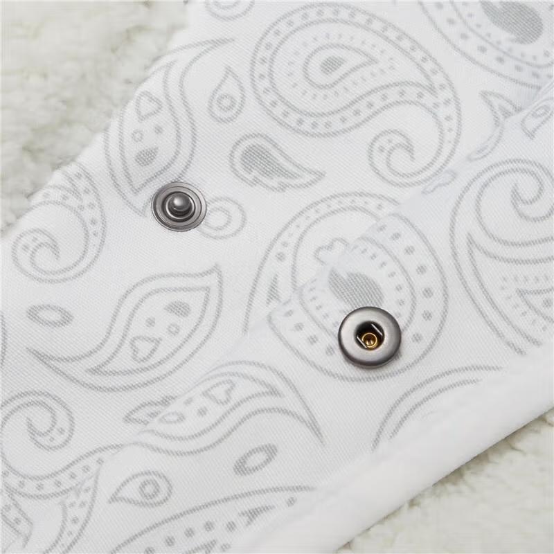 PUMA Paisley Cashew Flower Pocket Patchwork Sherpa-Lined Stand Collar Jacket Unisex Jacket Stone-Blue 534984-39