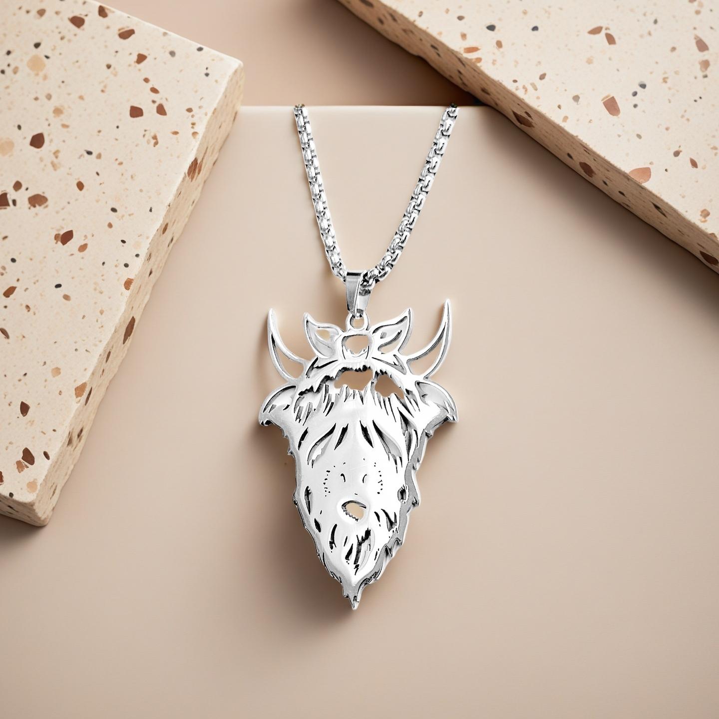 

Ожерелье из нержавеющей стали с головой быка, мужское персонализированное ожерелье