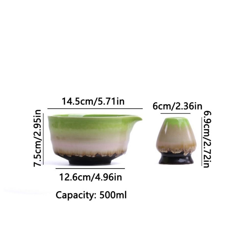 2Pcs Pouring Spout Matcha Bowl Set Handcrafted Smooth Surface Matcha Tea Set Multipurpose Easy To Clean Ceramic Matcha Tool