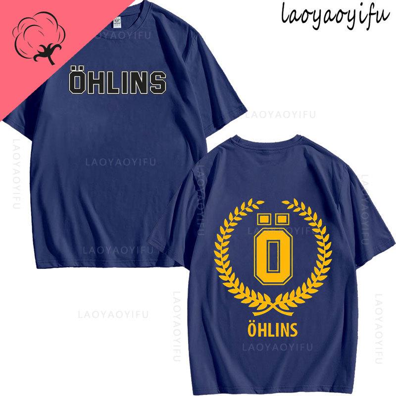 Ohlins Thema 100% Baumwolle Sommer Mode Herren O-Ausschnitt T-Shirt Hipster Herren T-Shirt Streetwear Oberteil Federung Auto Motorrad Sport Rennen