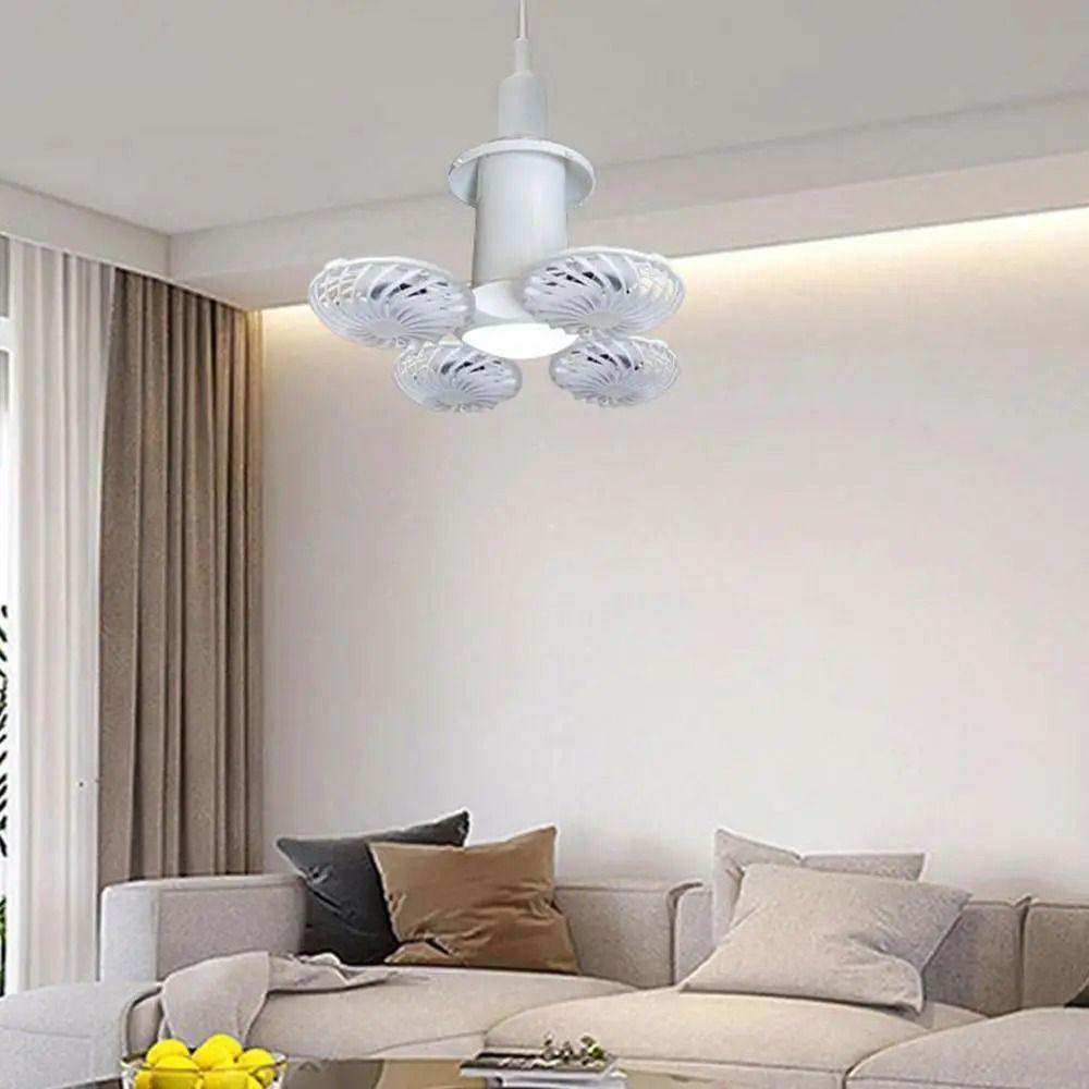 Wind Speed Adjustable LED Ceiling Fan Light 3 Lighting Modes Electric Cordless Fan  Bedroom
