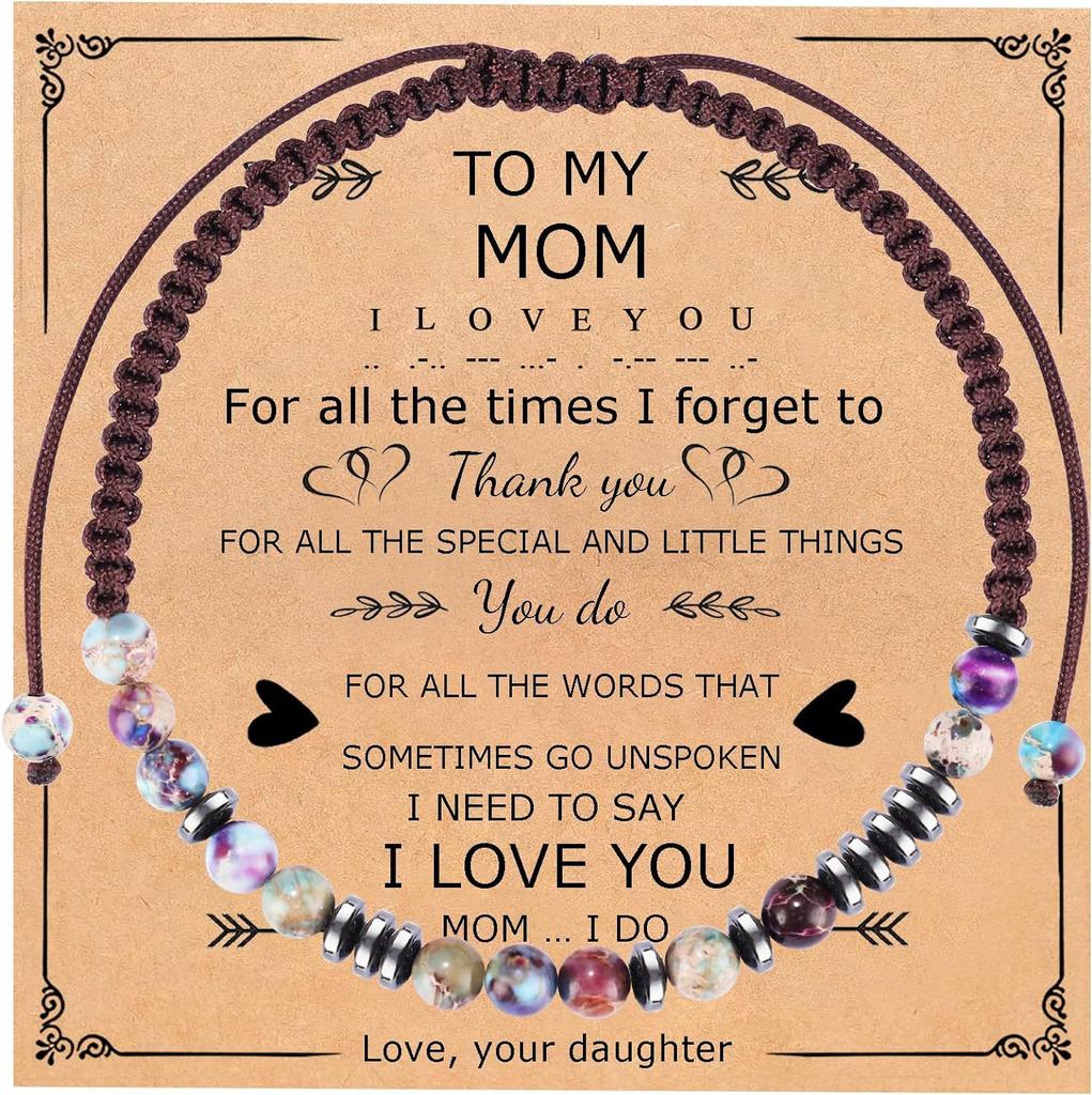 Morse code bracelet, magnet spacer, tiger eye weave, gift bracelet, emperor stone code bracelet.