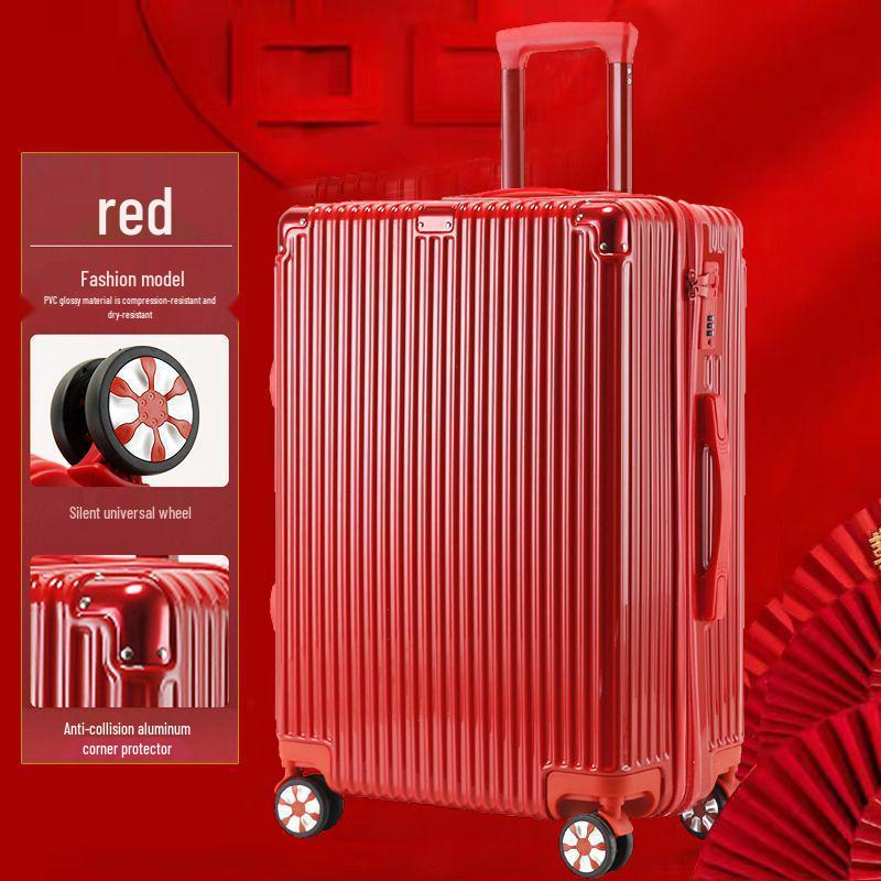 Bright Red Wedding Suitcase with Combination Lock - Perfect for Honeymoon Travel