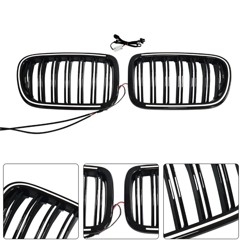 Black Front Bumper Kidney Grill Grille Fit X3 F25 2011-2014 Dual Line