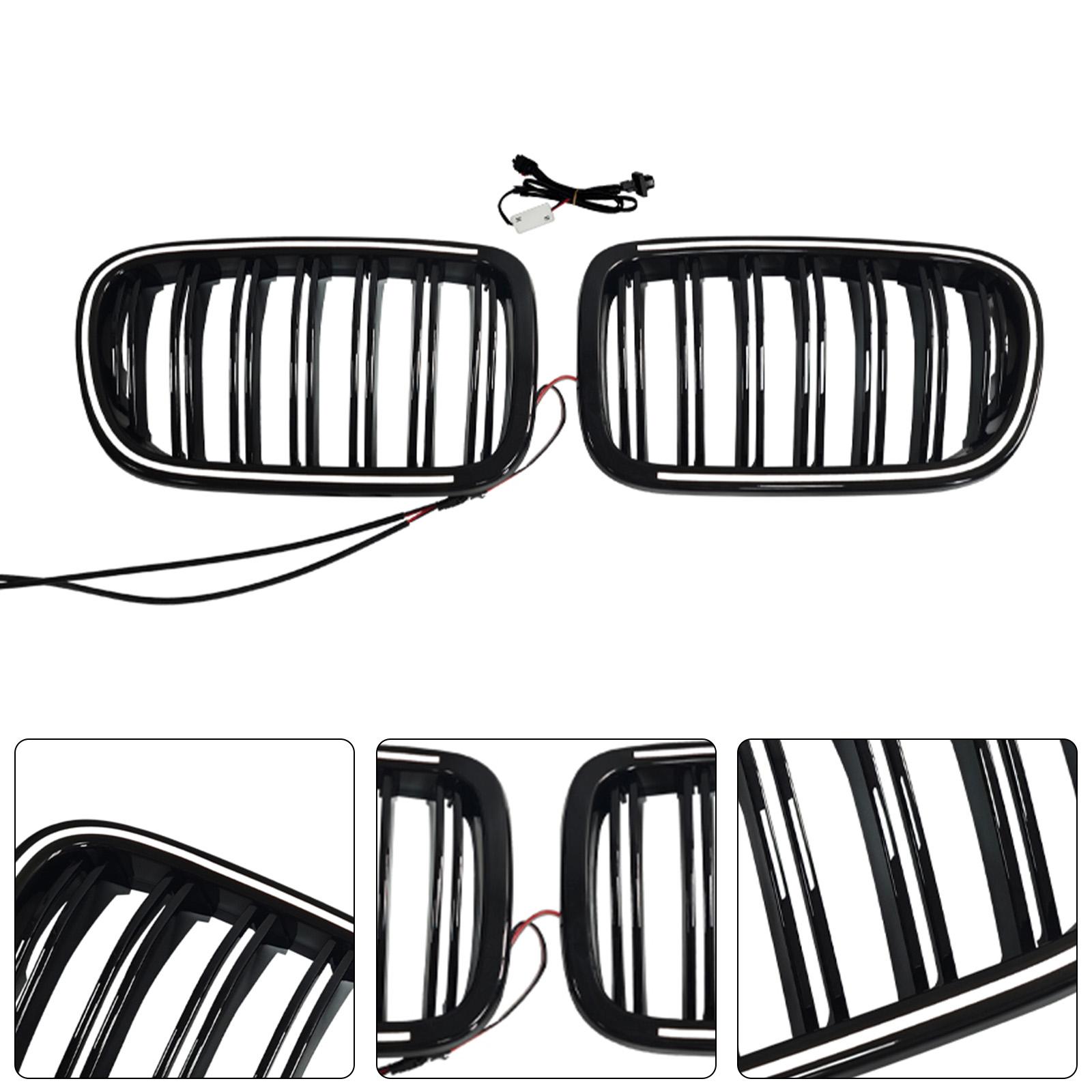 Black Front Bumper Kidney Grill Grille Fit X3 F25 2011-2014 Dual Line