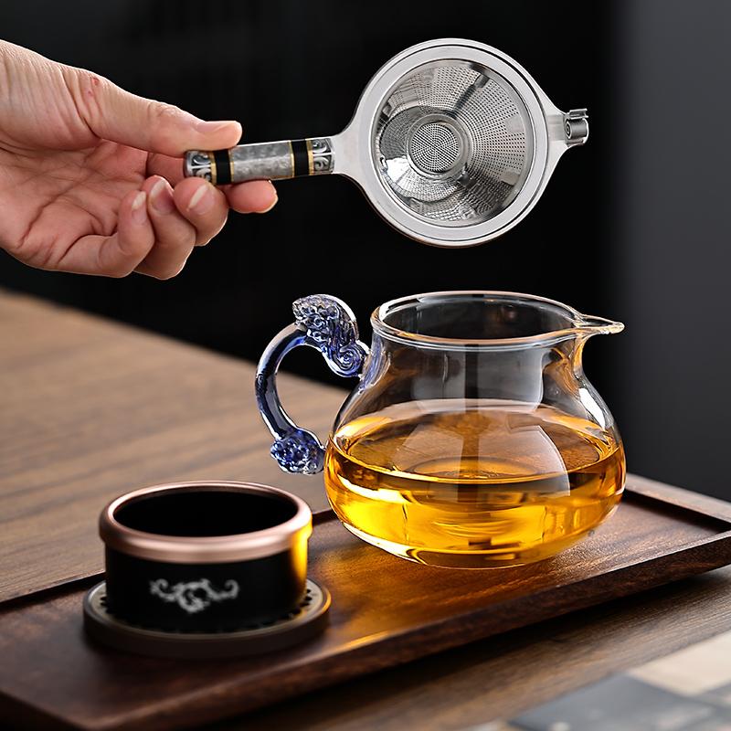 Stainless Steel Tea Strainer with Handle Simple Household Kong Fu Teaware Accessories Metal Tea Strainer Creative Tea Filter Net