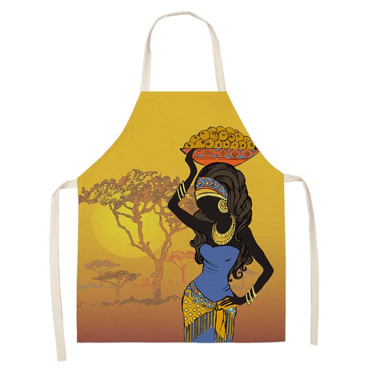 Cooking Baking Apron Home African Women's Pattern Apron Children's House Cleaning Barista Apron Men's and Women's Kitchen Apron