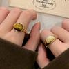 Chic Open Adjustable Ring For Women Featuring Natural Stone Unique Vintage Design Fashion Accessory