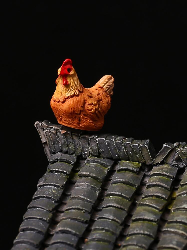 Furniture Model Synthetic Resin Pastoral Moss Micro Landscape Retro Nostalgic National Bonsai Mini Animal Miniature Decoration