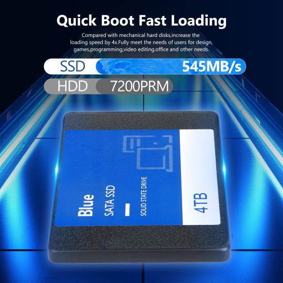 1/2/4TB Internal Solid State Drive Speed Up To 545MB/s Read 530MB/s Write 1920 TBW PC Desktop Laptop SATA III 6Gb/s 2.5-inch SSD