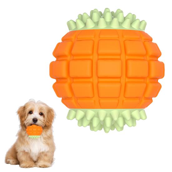 Squeaky Dog Ball Toy Spiky Textured Ball Dog Chew Toy Teeth Cleaning Toy for Dogs Outdoor Training Interactive Fetch Play