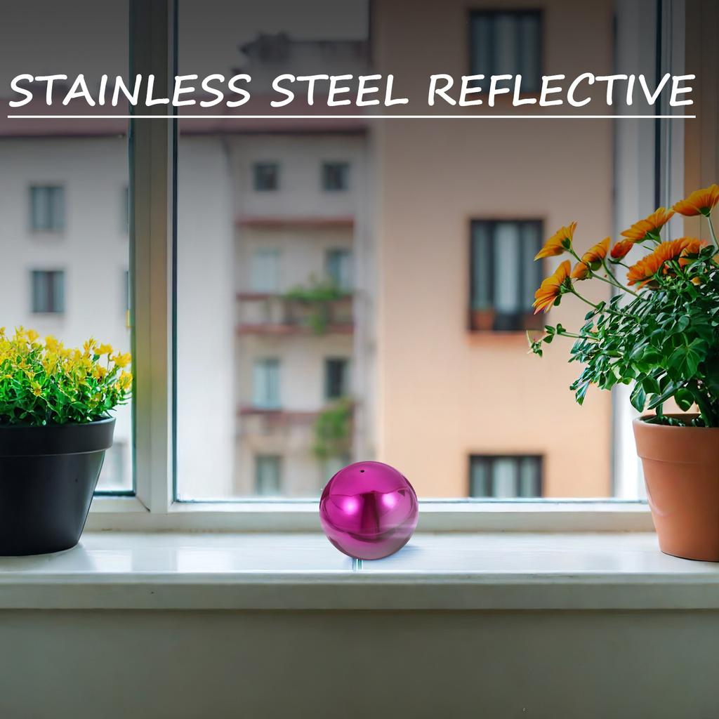Stainless Steel Reflective Gazing Ball Polished Smooth Mirror Globe Outdoor Garden Decorative Sphere Photography Prop Portable