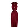 European and American stand-up collar breasted slim-fitting and thin elastic knitted vest skirt waist and thin medium and long hip-wrapped bottoming