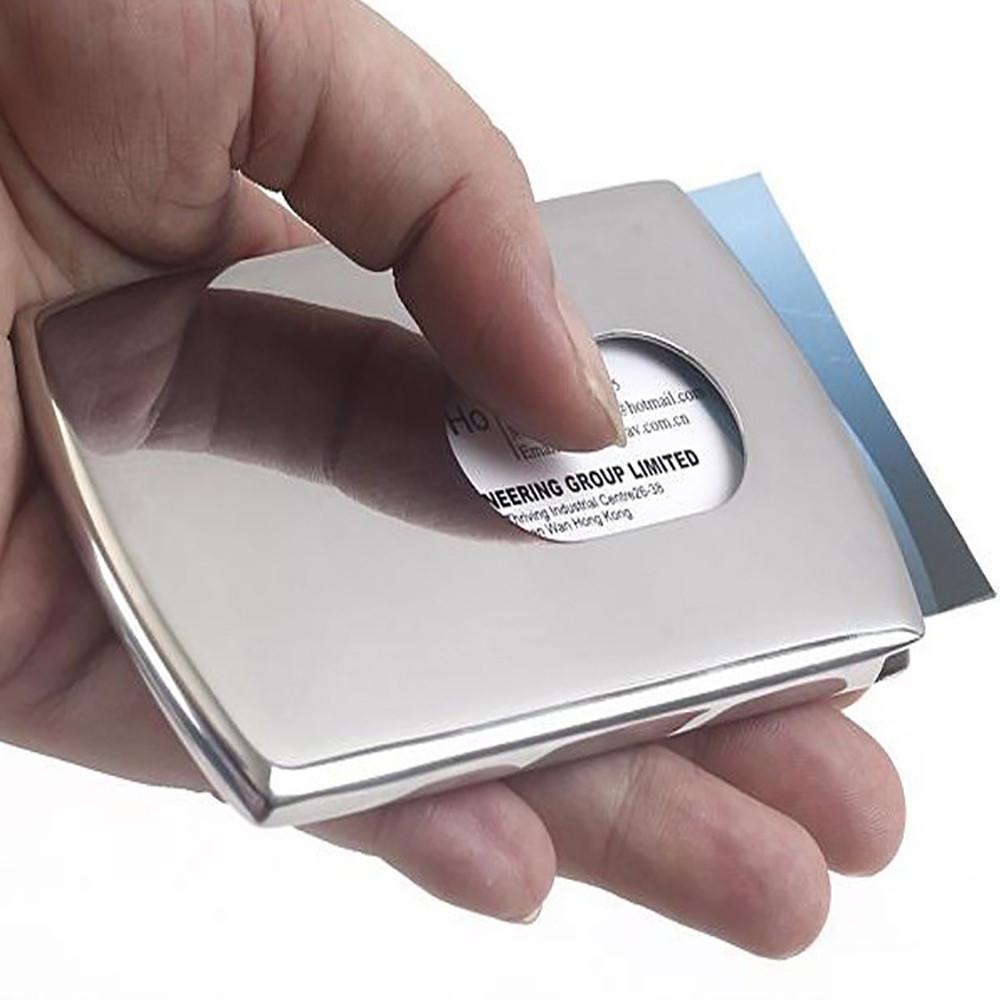 Double Open Stainless Steel Card Case Quality Waterproof ID Credit Card Wallet