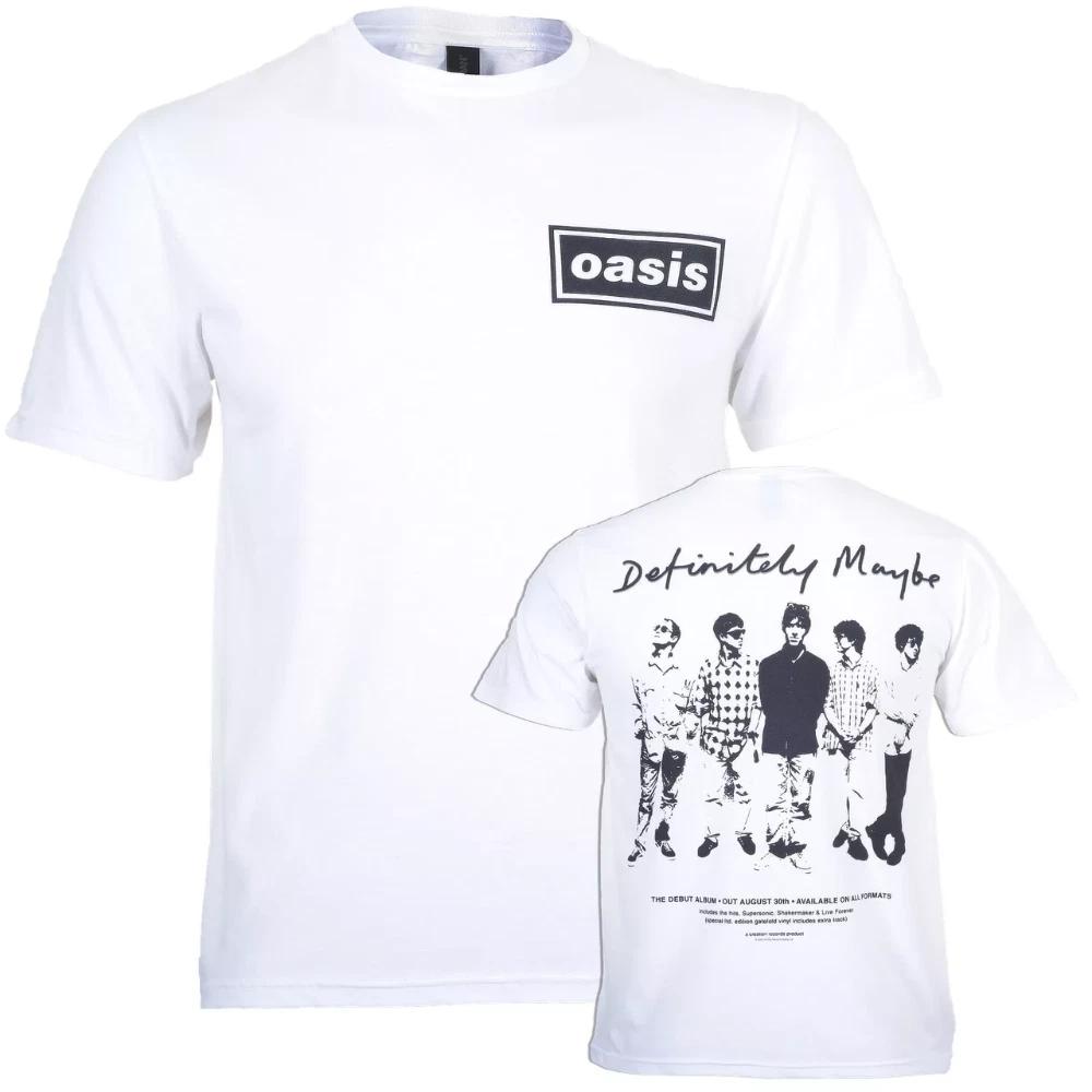 100% Cotton TOPS UNISEX TEES MENS WOMENS Oasis T Shirt Definitely Maybe Promo Official Reunion Tour 2025 New White