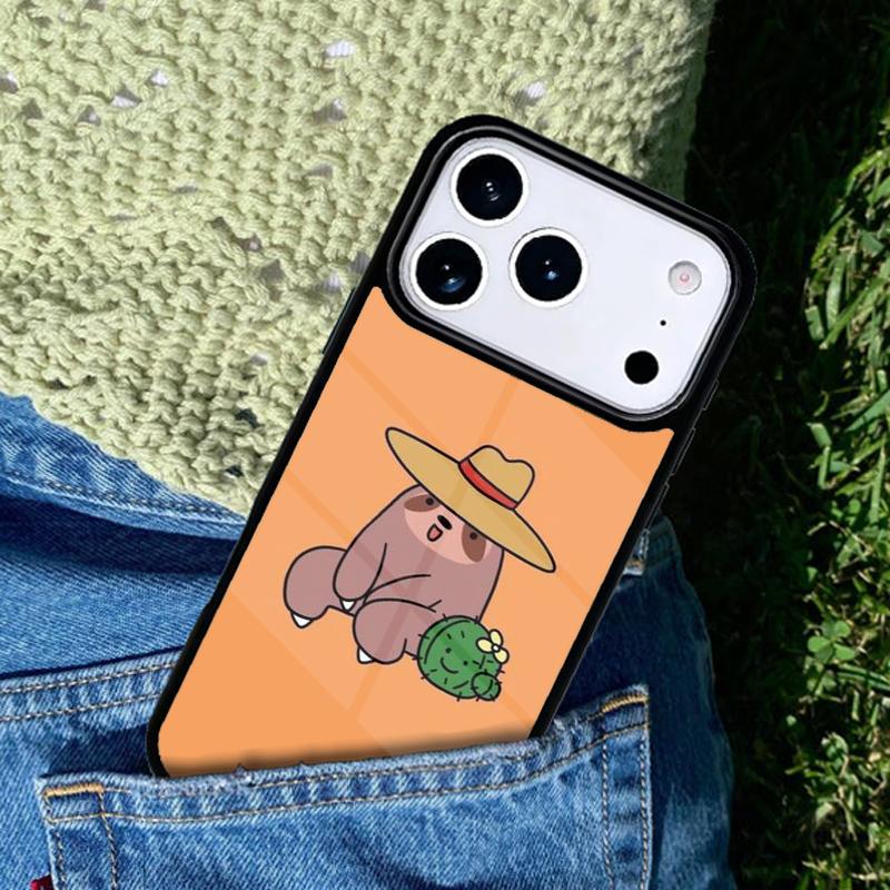 Cacti Sloths Phone Case Cover for IPhone 11 12 13 14 15 16e 17 Pro Max Coque for IPhone 17 Air