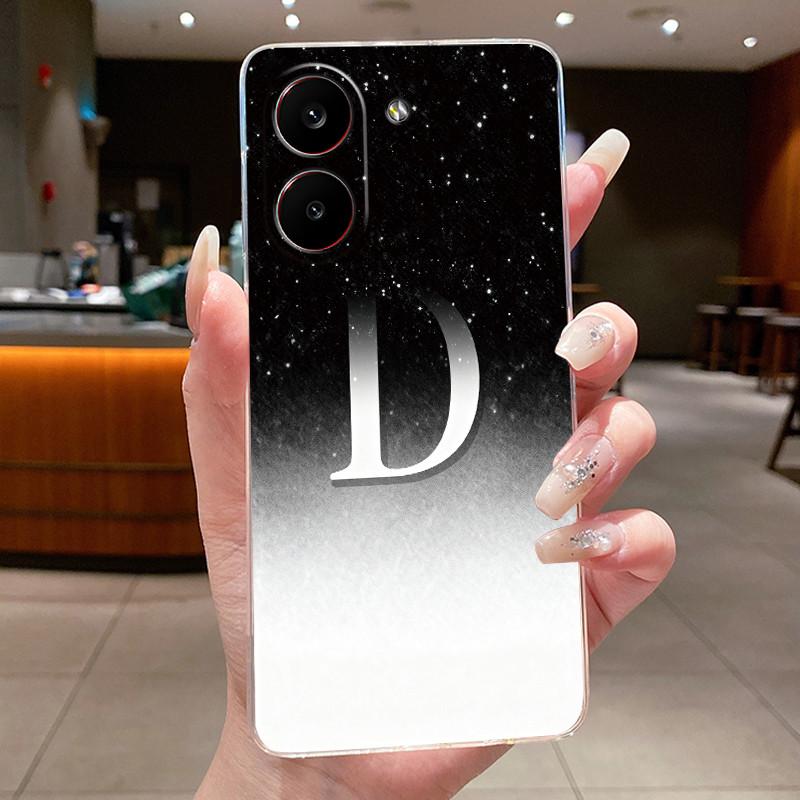 Couple Phone Case For Xiaomi Redmi Turbo 5 /Xiaomi Poco X8 Pro 5G Lucky Letter Flower Pattern Clear TPU Anti-scratch Soft Casing