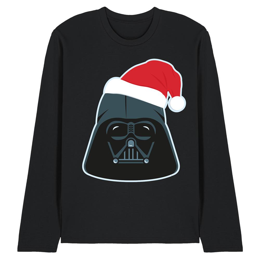 STAR WARS Unisex Adult Darth Vader Santa Hat Long-Sleeved Christmas T-Shirt