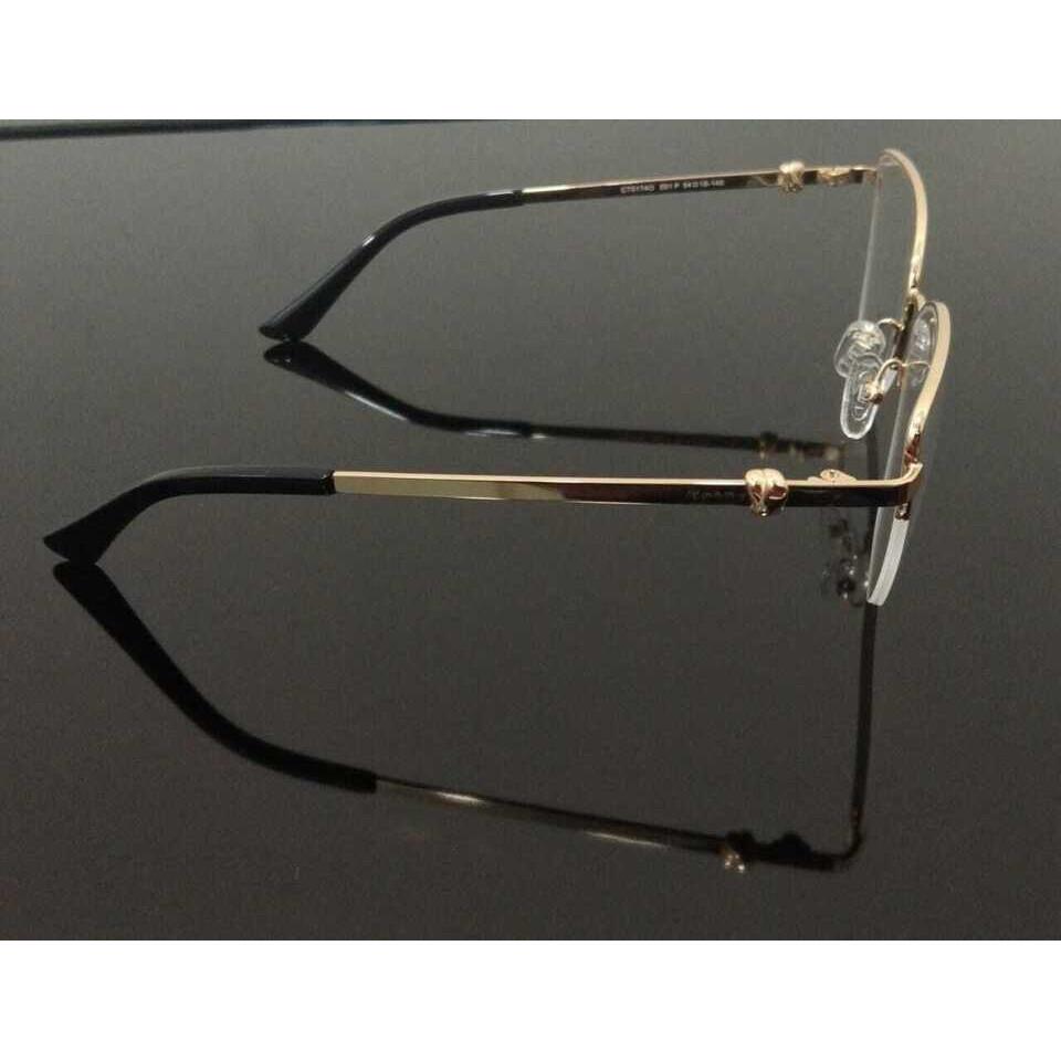 Classic Luxury Half Rim Metal Golden Black Finish Eyeglass Frame Cart-Metal JL166605724963