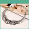 Vintage Double Dragon Pendant Necklace With Zinc Alloy Charm For Ethnic Style Accessories