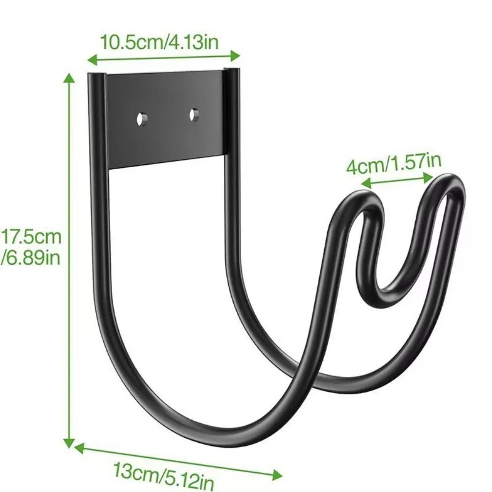 

Multifunctional Iron Metal Garden Hose Hanger Wall Mounted Easy Installation Garden Water Pipe Hook Storage Hook Garden Use чорний