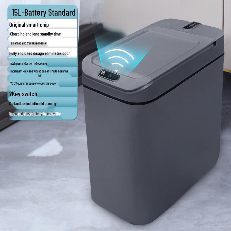 Smart Large-Capacity Induction Trash Can for Kitchen & Bathroom