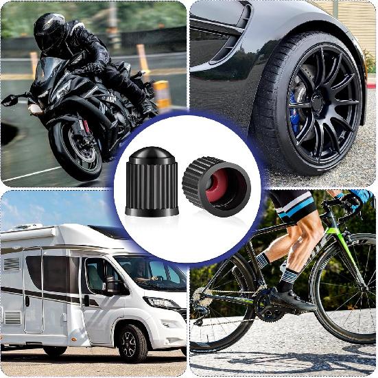 1000 Pack Valve Stem Caps Tire Valve Caps With O Rubber Ring Plastic Valve Tire Covers Black Dust Caps For Cars, SUVs, Bike, Bicycle, Trucks,
