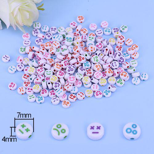 200pcs Mix Letter Acrylic Beads Round Flat Alphabet Spacer Bead and elastic cord For Jewelry Make Handmade Diy Bracelet Necklace