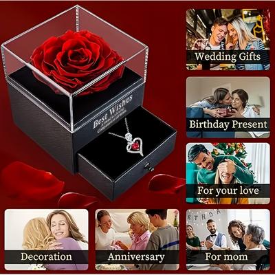 Anniversaires de fille Fête des mères Occasions spéciales Femme Petite amie Pendentif cœur Collier Morerose Bijoux Cadeau Je t'aime Bijoux délicats