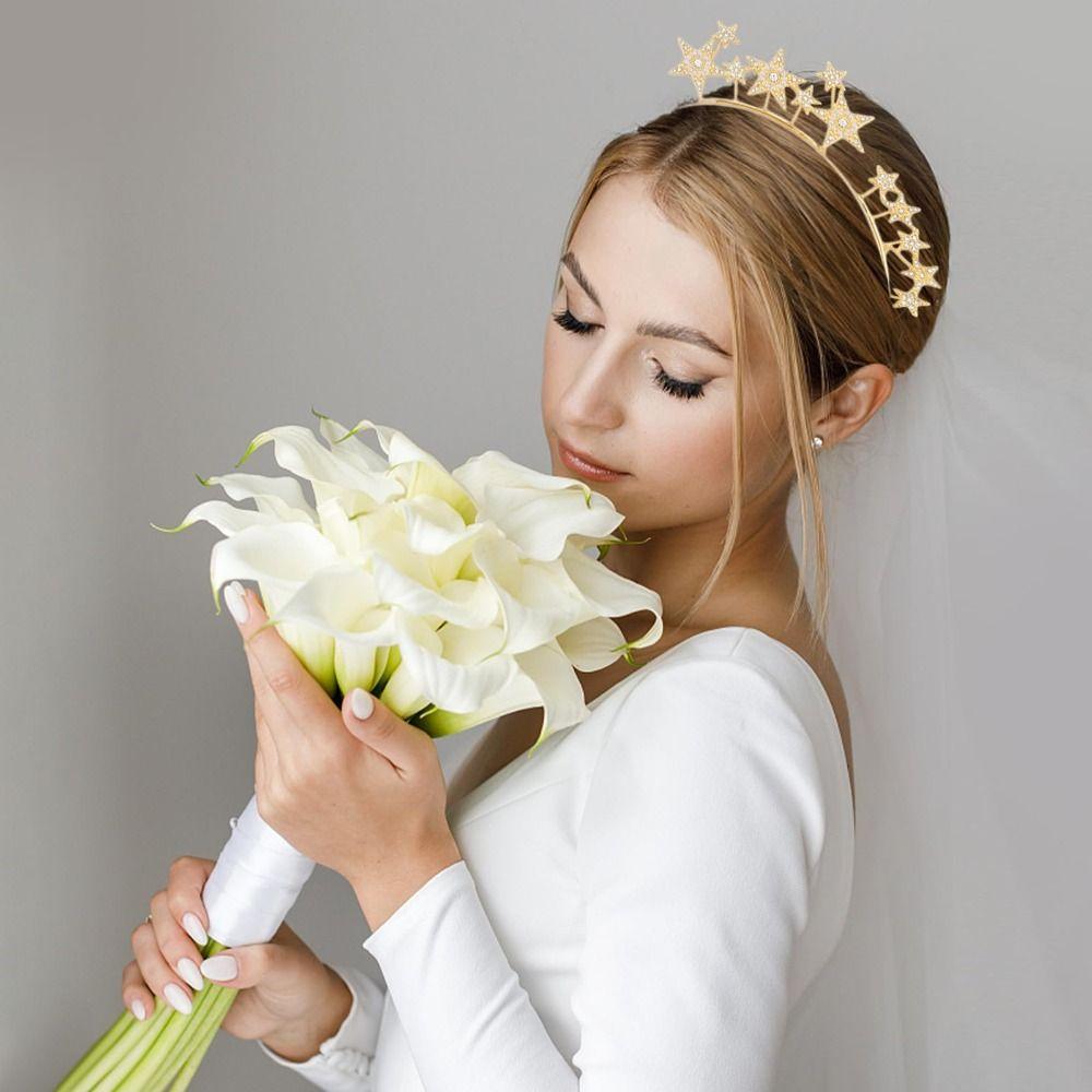 Fashion Star Halo Headband Alloy Bride Headpiece New Rhinestone Star Headband