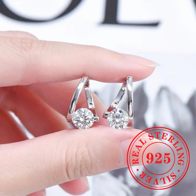 

Новые модные серьги-кольца для женщин из стерлингового серебра с блестящими аксессуарами, причудливыми подвесками, для помолвки, свадьбы