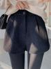 Women's High-Waisted Black Corduroy A-Line Shorts - French Design, Slim-Fit for Autumn/Winter