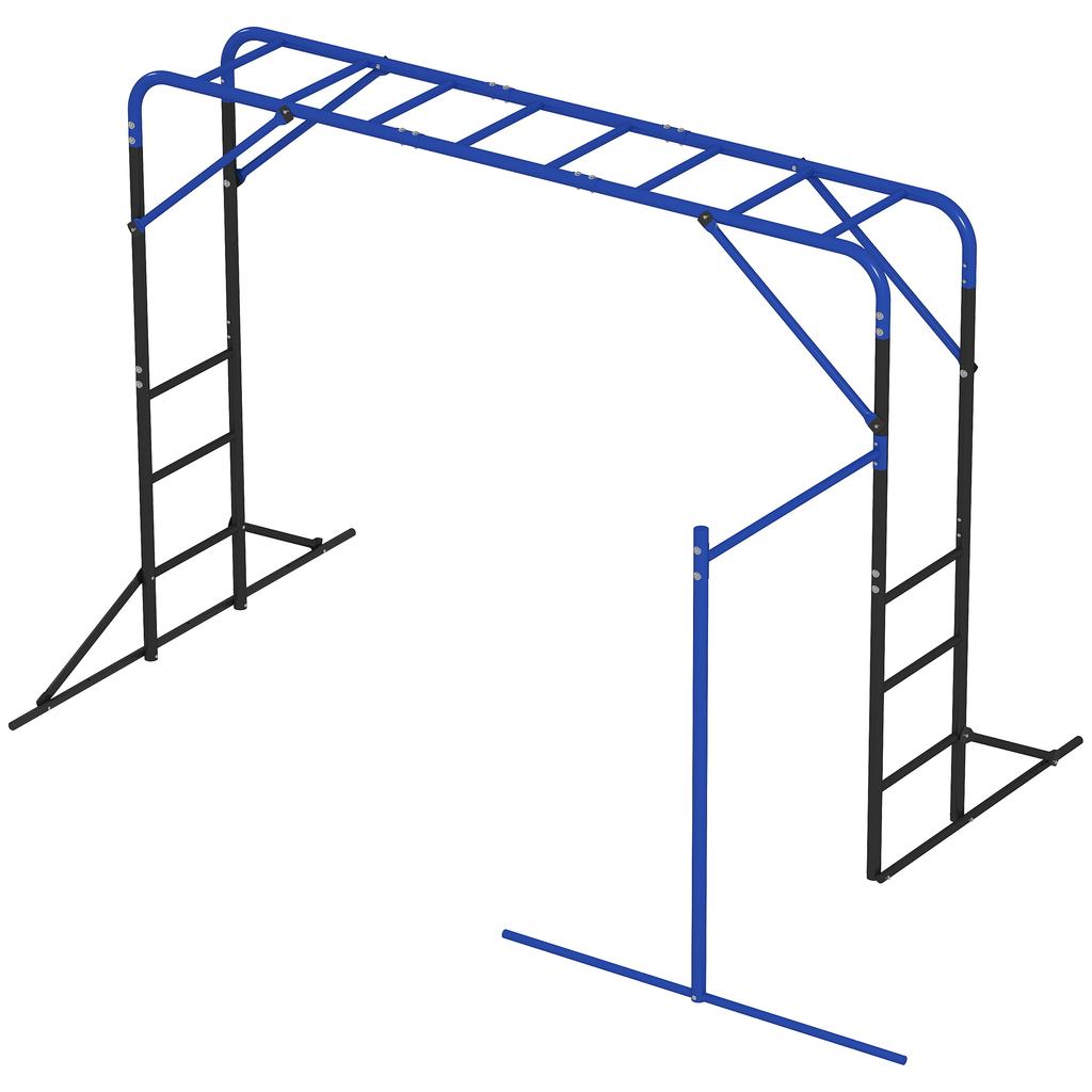 Klätterställning Utomhusklipptorn med Gymstång Pull-up-stång för Barn 3-8 År upp till 150 kg 250x190x180 cm Svart