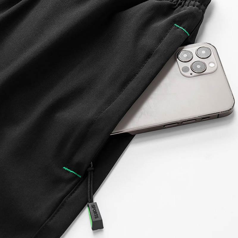 Herren Sommer Oberbekleidung Eisseiden-Shorts Locker Cropped Hosen Dünne Abschnitt Übergröße Lässig Sport Schnelltrocknend Oberbekleidung Shorts