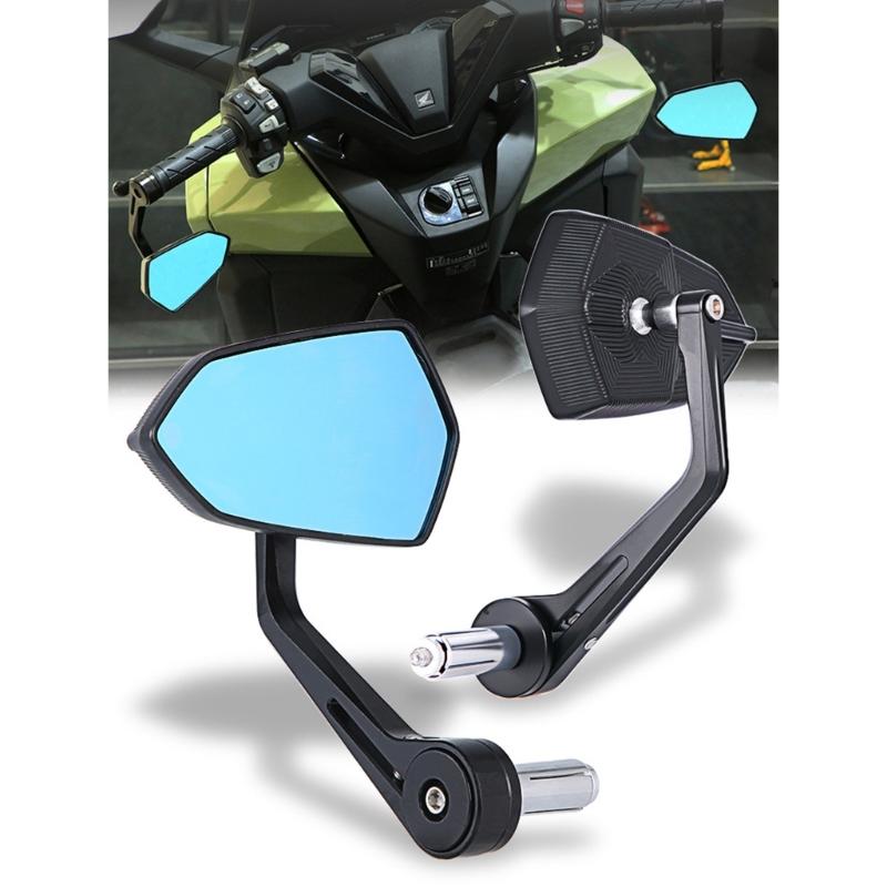 7/8Inch Motorcycle Handlebar End Mirror Inverted Rearview Mirror Universal Replacement 360 Degree Rotating Side Mirror