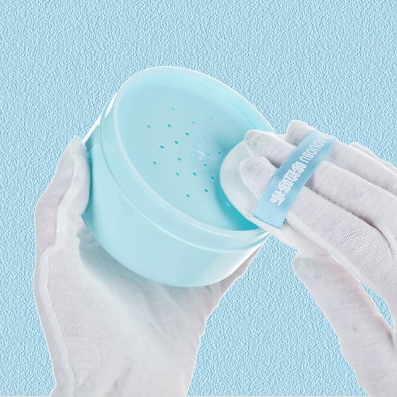 Baby Soft Face Body Cosmetic Puder Puff Pudr Pudr Sponge Box Pouzdro