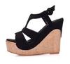 Fashion Platform Heels Shoes Women Gold Sandals High Heels Shoes Buckle Cross with Zipper Wedding Shoes Block Heel Shoe Ladies Sandals