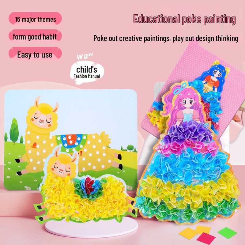 Handbemaltes Tupfen-Prinzessinnen-Ankleide- & DIY-Stickerbuch für Kinder