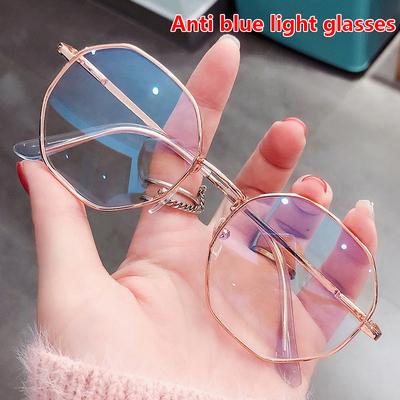 Occhiali Telaio in Lega Ultraleggero Semplice Uomo Donna Anti Luce Blu Occhiali Decorazione Festa Occhiali Finti