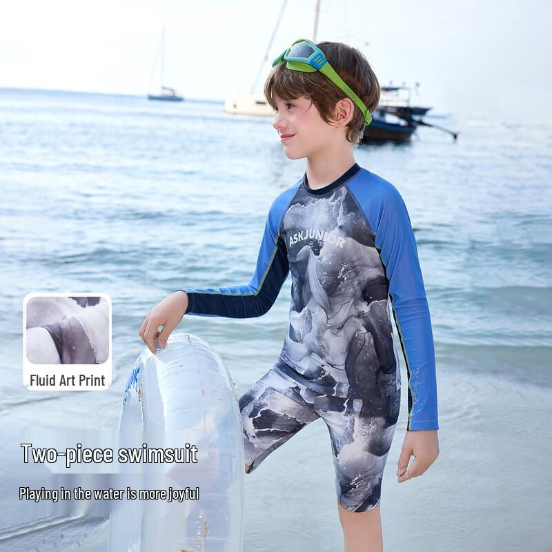 ASK JUNIOR Boys Sun-Protective Two-Piece Training Swimsuit 140
