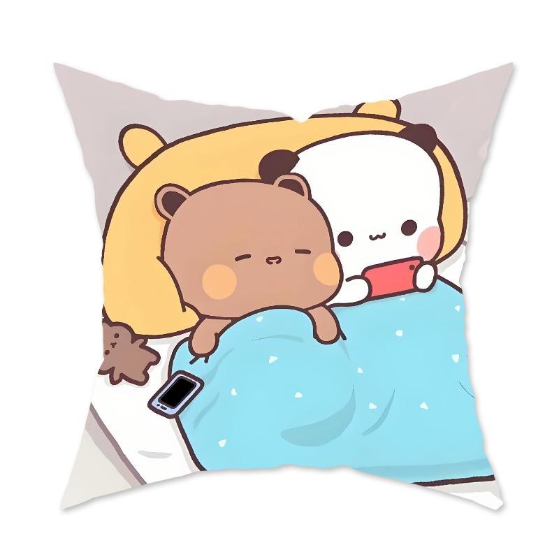 Cute Cartoon Pillow Decorative Sofa Living Room Cushion Bedroom Cartoon Pattern Pillow Back Pillow Lumbar Pillow Case