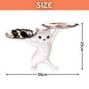 Cat Figurine Ornament Plate Interior Decoration Small Plate Trinket Box Interior Accessories Cat Merchandise (White Cat)