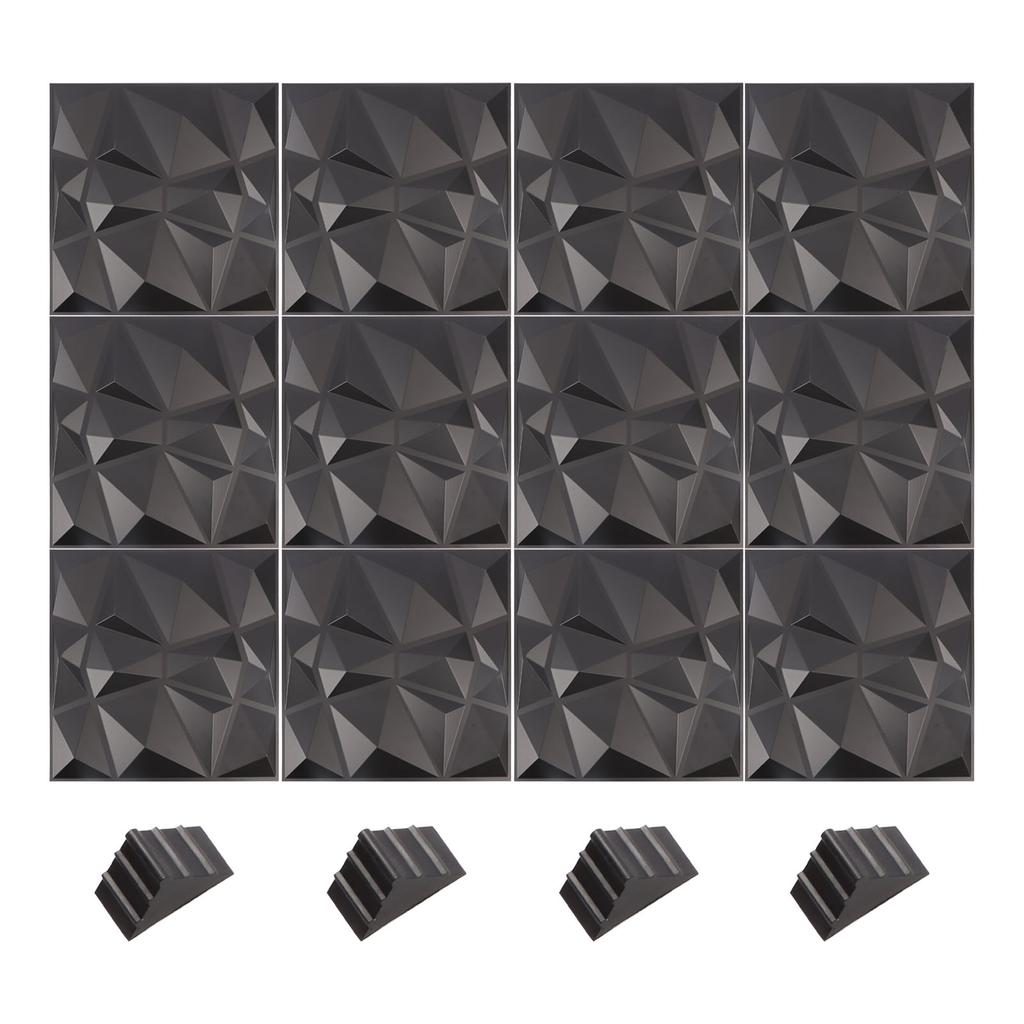 12 ks 3D nástěnných panelů diamantový design 3D texturované nástěnné panely pro obývací pokoj lobby ložnici hotel