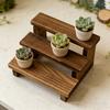 Display Riser Stand Miniature Wooden Mini Riser Model Three-Tier Display Stand Furniture for Doll Mansion Miniature Plants Ornaments Figurines